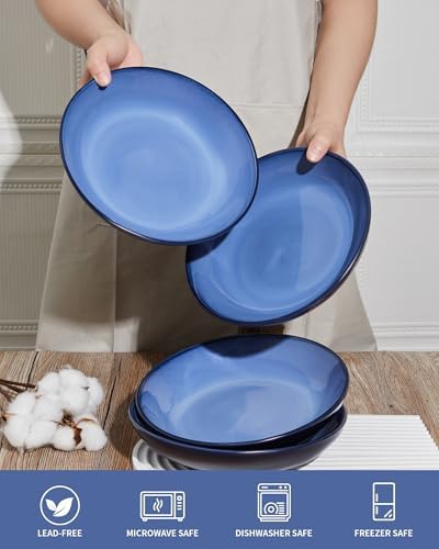Pokini 8.75'' Ceramic Pasta Bowls Set of 4, Salad Bowls Pasta Serving Bowls