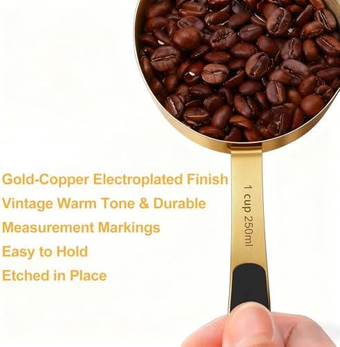 Bopei 10-Pcs Stainless Steel Measuring Cups & Spoons Set, Gold