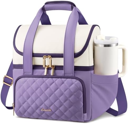 LOVEVOOK Insulated Lunch Box for Women,Large Double Deck Adult Lunch Bag
