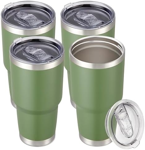 30 oz Tumbler with Lid Stainless Steel Tumblers Bulk, 4 Pack