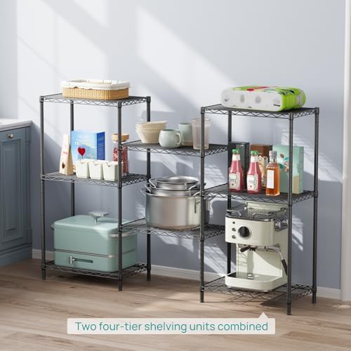 SINGAYE 4 Metal Shelves Wire Shelving Storage Shelf Adjustable Unit Pantry
