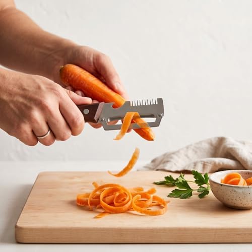 Multifunctional Vegetable Peeler with Wooden Handle