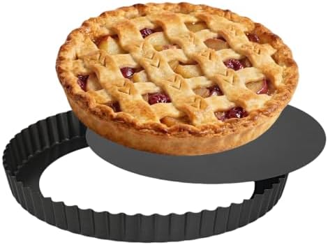 LISI 9 Inch Tart Pans with Removable Bottom, Nonstick Carbon Steel