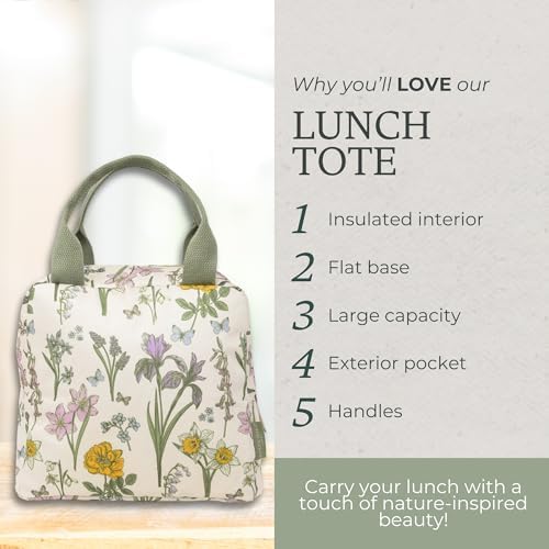 Steel Mill & Co. Insulated Lunch Tote Bag for Women, Wildflowers