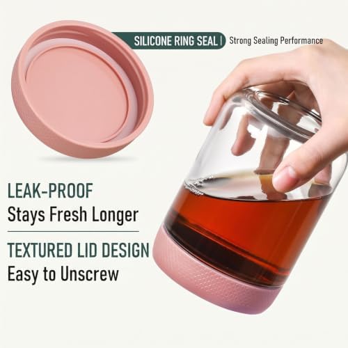 Airtight Glass Food Storage Containers with Screw Lids, Wide Mouth Overnight Oats Jars, Meal Prep Containers for Salad Dressing, Condiment, Spice, Baby Food Snacks (Mix-9Pack)