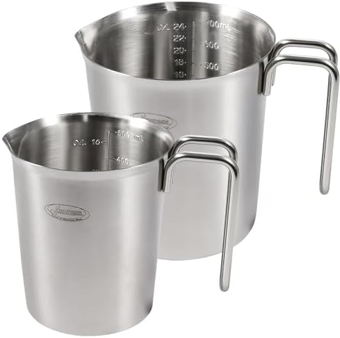 Newness 2-Pack Stainless Steel Measuring Cups Set, Metal Measuring Cup
