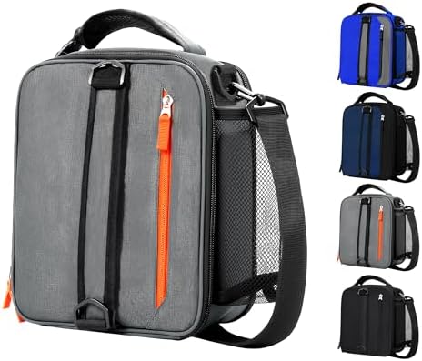 Expandable Lunch Box Insulated Lunch bag for Men Teen Kids Boys Adult Portable Stylish Double-Capacity Lunchbox Special Design for Working Office school Picnic (Gray Expandable 10L)