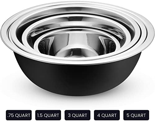 10-Piece Stainless Steel Mixing Bowl Set with Lids for Food Prep & Storage