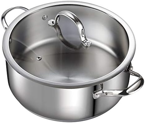 Cooks Standard 7 Quart Stock Pot, Stainless Steel Cooking Pot with Lid
