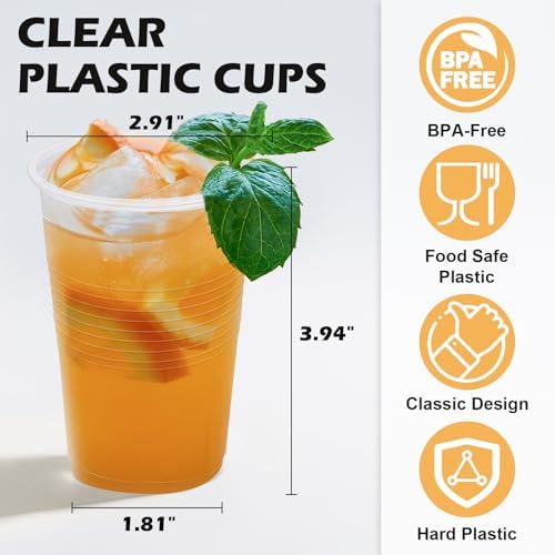 Clawsoff 1000 Pack 9 oz Clear Plastic Cups Disposable Clear Water Cups