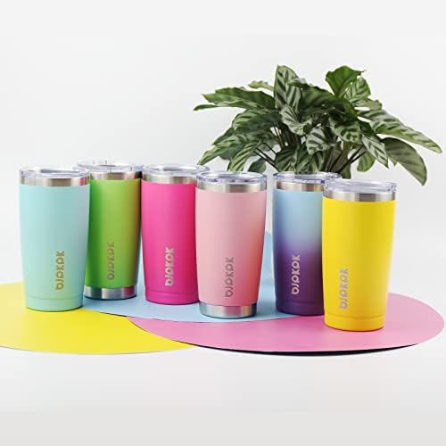 BJPKPK 20oz Coffee Tumbler with Lid & Straw, Insulated Stainless Steel Mug