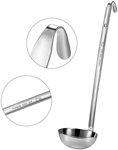 Meekoo 3 Pcs Stainless Steel Ladles Soup with Long Handle, 3oz