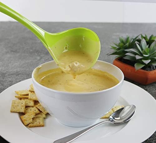 Reston Lloyd Melamine Soup Ladle Kitchen Utensil, Premium Quality Utensil with Heat Resistant Ergonomic Handle, Durable BPA-Free Plastic, 10.5 inch long, 6pc Set, Lime