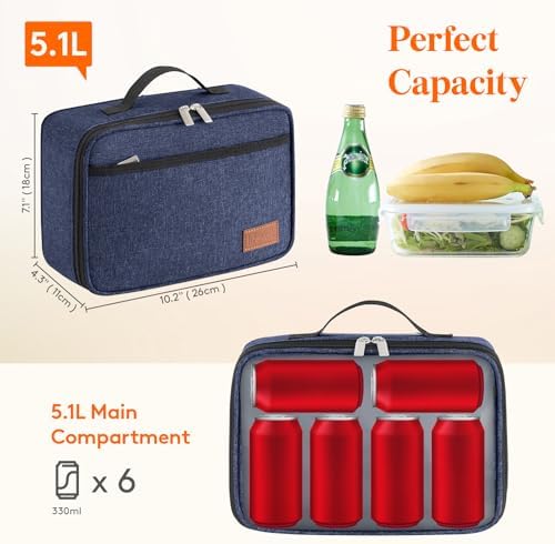Lifewit Freezable Lunch Box, Insulated Reusable Lunch Bag with 2 Ice Packs