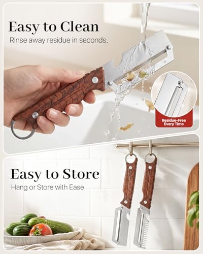 2 PCS Multifunctional Vegetable Peeler for Kitchen, 3-In-1 Stainless Steel Potato Peeler with ABS Handle and Bottle Opener, Ergonomic Handheld Peeler Knife with Hanging Hole for Fruits, Vegetables