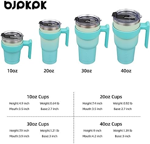 BJPKPK 10 oz Mini Tumbler with Lid, Straw & Handle, Insulated Steel Cup