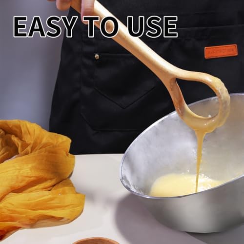 Danish Dough Whisk Set of 2 – 13-Inch Bread Making Tools with Wooden Handle – Baking Whisks for Sourdough, Dough, Pizza and More Cooking Supplies