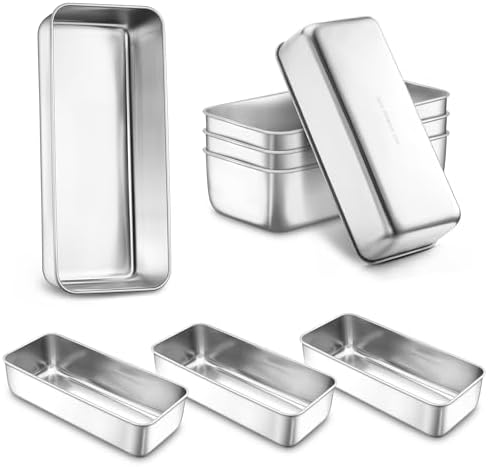 LIANYU 8 Pack Large 12x5 Inch Loaf Pans, Stainless Steel Bread Pans Set