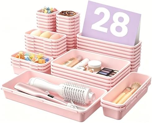 A-LuGei 【Military Grade】 Drawer Organizer for Vanity Bathroom Makeup Desk