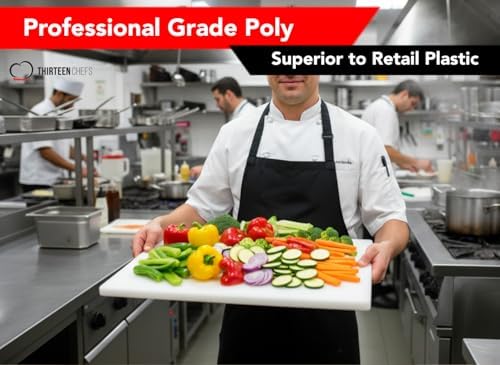 Commercial Grade 20x15 Plastic Cutting Board, Extra Large 1/2" Thick Poly