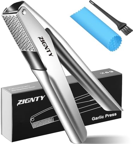 Garlic Press Stainless Steel, Large Chamber Garlic Mincer Tool