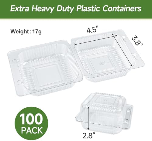 Dealusy 100 Pack Extra Heavy Duty Clear Slice Cake Carriers