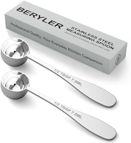 2PCS 1/2TBSP(7.5ML) Measuring Spoon, 18/8(304) Stainless Steel Tablespoon