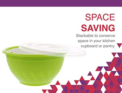 Arrow Berry Bowl & Berry Colander Set - Fruit Strainer Container with Lid - Rinse, Store & Serve - Dishwasher Safe, BPA Free - 1 Quart, Assorted Colors (Red or Green) - Made in USA