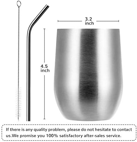 MEWAY 12oz Wine Tumbler 16 Pack Bulk Gifts for Women,Double Wall Vacuum Stainless Steel Travel Mug with Lid,Insulated Stemless Wine Cup Glass for Coffee,Cocktails,Drinks(Sliver,Set of 16)