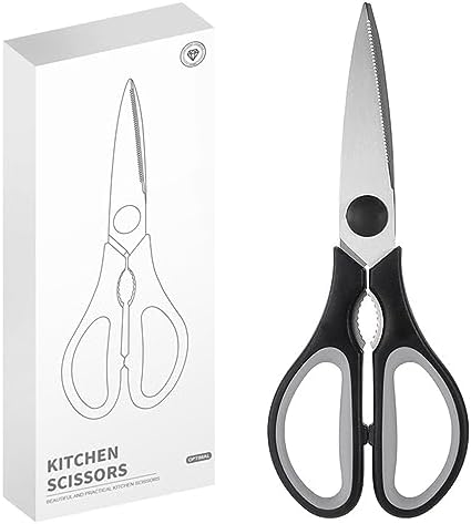 Black Grey Kitchen Shears, Rkqoa Kitchen Scissors Heavy Duty Cooking Scissors, Dishwasher Safe Scissors Kitchen House Essentials Supplies, Stainless Steel Sharp Utility Shears for Chicken etc