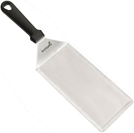 Big Metal Griddle Spatula - Grill spatula 4 x 8 in Large Burger Smasher Hamburger Turner Scraper - Pancake Flipper - Great for BBQ Grill and Flat Top Griddle - Commercial Grade