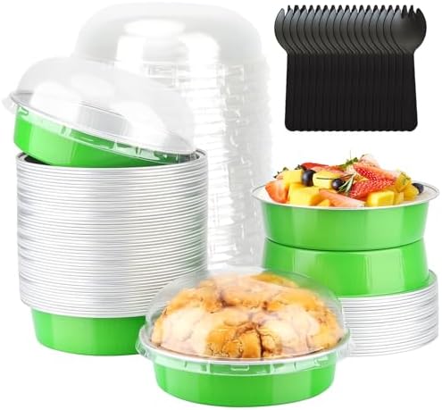 LNYZQUS 8oz Mini Pie Tins with Lids 50 Pack, 4 Inch Individual Cake Pans