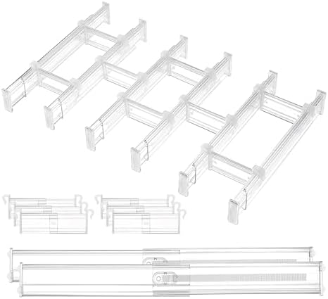 Vtopmart 2.36" Drawer Dividers with Expandable Inserts, 12.8"-22.3", 8 Pack