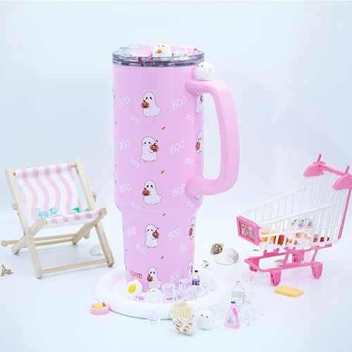 YOME 40 oz Halloween Tumbler with Handle and Flip Straw for Women | Stainless Steel Insulated Water Bottle | Keeps Drinks Cold | Dishwasher Safe | Cupholder Friendly | Gift Gym Travel Yoga