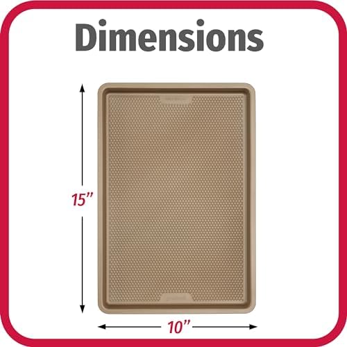GoodCook BestBake Nonstick 10" x 15" Textured Carbon Steel Cookie Sheet, Medium Baking Tray, Scratch-Resistant Bakeware, Even Heating, Durable Bronze Nonstick Baking Sheet