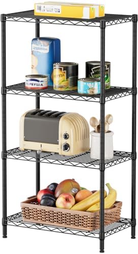 SINGAYE 4 Metal Shelves Wire Shelving Storage Shelf Adjustable Unit Pantry