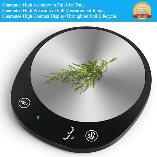Homebuds 22lb Digital Food Scale Grams and Ounces in 1g, High Precision Assured by Kitchen Scale Professional Factory Since 2001, Gram Scale for Cooking and Baking, LED, 3*AAA Included, Black