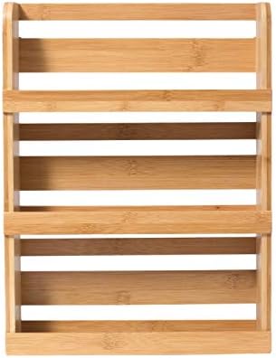 Lipper International 8840 Bamboo 3-Tier Spice Rack, 2.75-inch Depth Accommodates many Types of Spice Jars