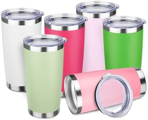 StarSpeed 6 Pack 20oz Stainless Steel Travel Coffee Tumbler,Fruit Palette