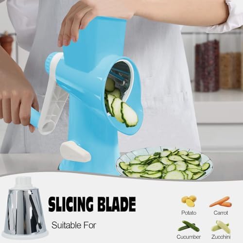 Cheese Grater with Handle,Multifunctional Rotary Cheese Grater