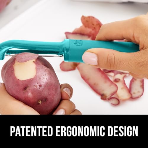 GORILLA GRIP® Patented BPA-Free Vegetable and Potato Peeler, Turquoise