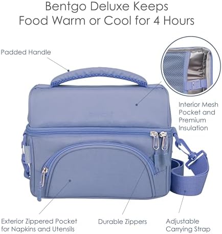 Bentgo Deluxe Insulated Lunch Bag with Adjustable Strap & Outer Pocket