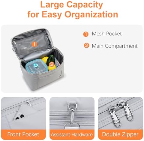 NOL Insulated Lunch Bags for Women Cooler Bag Lightweight Nylon Waterproof Lunch Box for Work