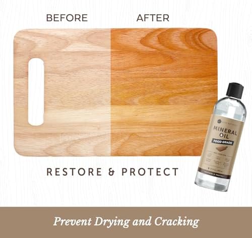 Kate Naturals Mineral Oil for Wood Cutting Board, Food Grade, Odorless, 8oz