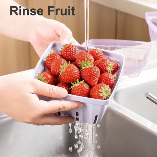 Berry Basket, 3-in-1 Fruit Colander with Holes, Berry Keeper with Colander