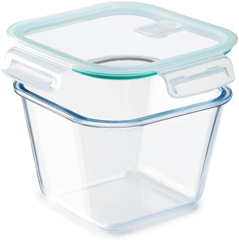 NUTRIUPS 2.0L Large Glass Food Storage Container, 6.8×5in