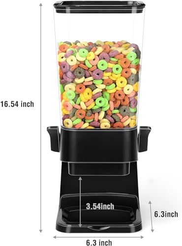 Cereal Dispenser Countertop Large Cereal Containers Storage Black,3 pack