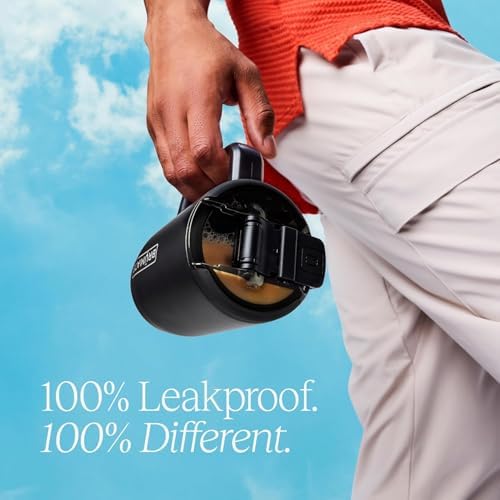 BrüMate Müv - 15oz 100% Leak Proof Insulated Coffee Mug with Handle & Lid - Stainless Steel Coffee Travel Mug - Double Walled Coffee Cup (Glacier)
