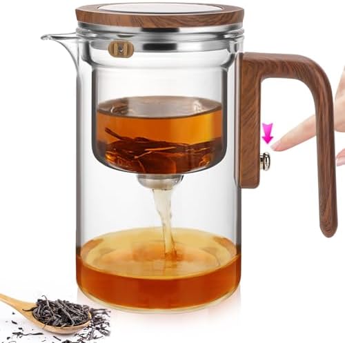 Enchanti Tea Pot, Glass Teapot with Infuser,Magnetic Loose Leaf Tea Steeper