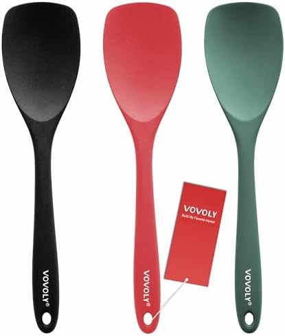 Vovoly Silicone Spatula Spoon Set, 11 IN, Assorted, Spoonula Heat Resistant